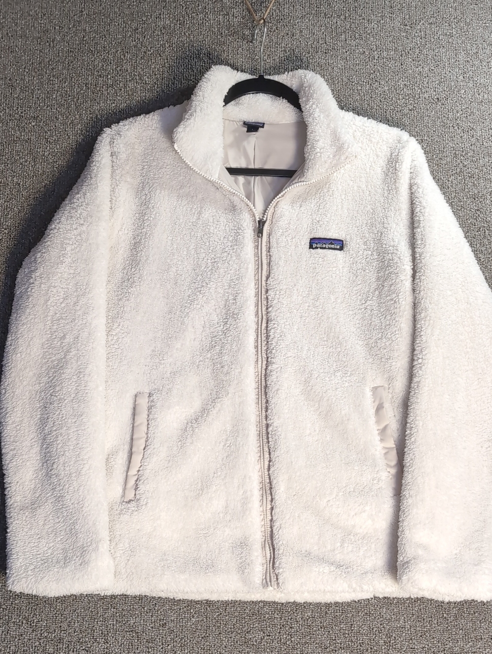 Patagonia Los Gatos Deep Pile Fleece Full Zip Jacket Size Large in Birch White